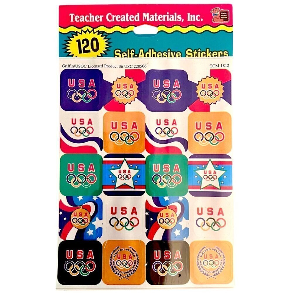 Vintage Y2K Griffin USA Olympic Peel & Stick Stickers 120 Count NEW SEALED